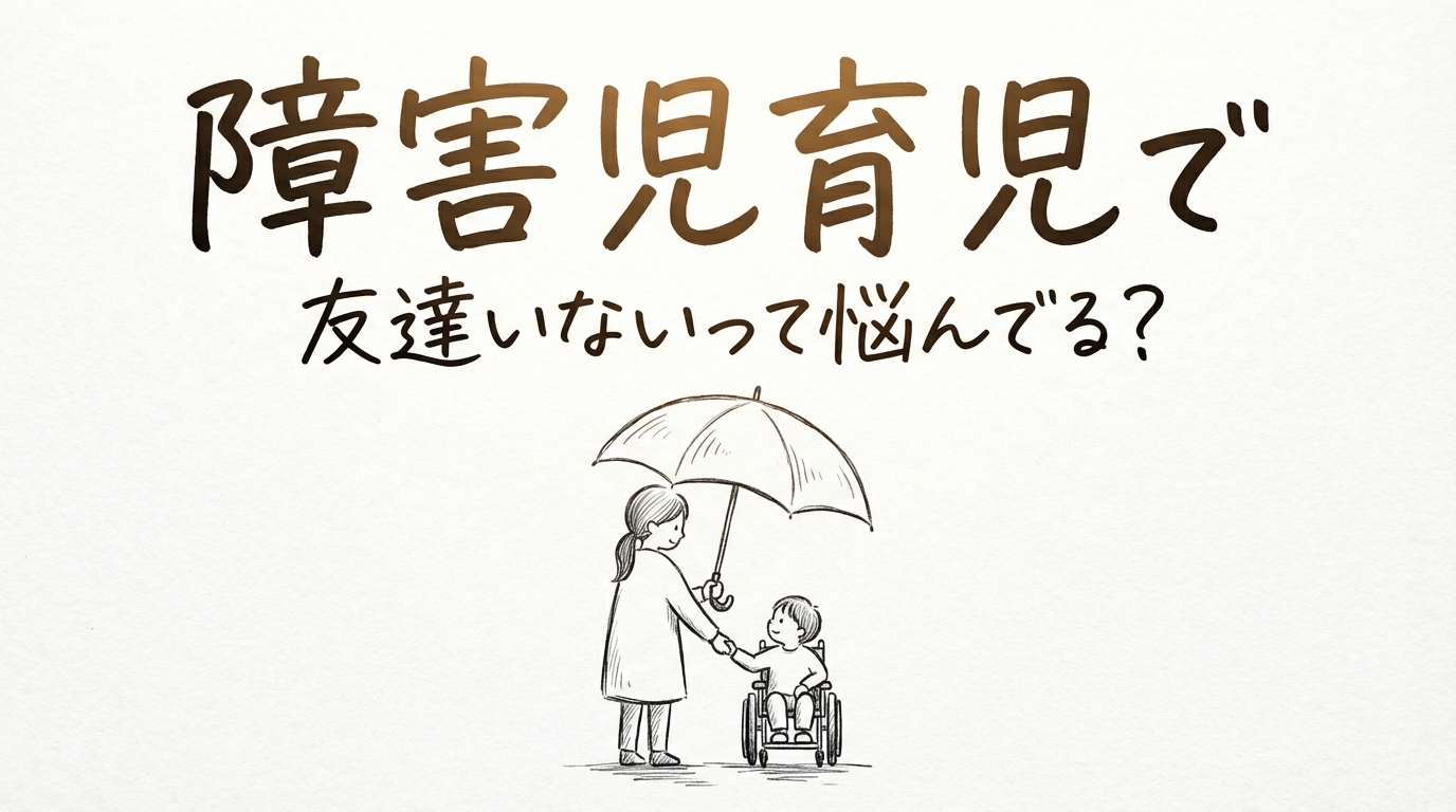 障害児育児で友達いないって悩んでる？