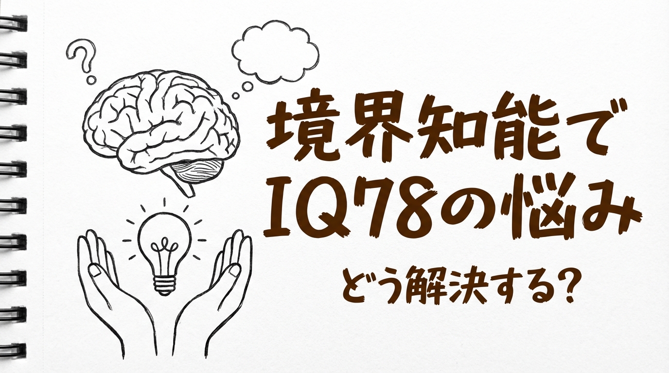 境界知能でIQ78の悩みはどう解決する？