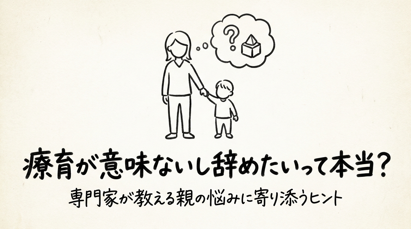 療育が意味ないし辞めたいって本当？