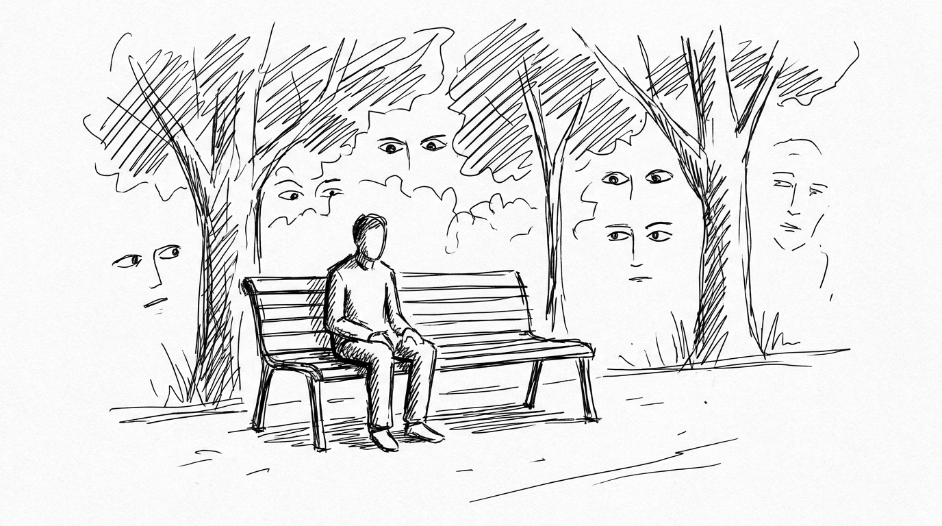 公園という環境が視線に敏感にさせる